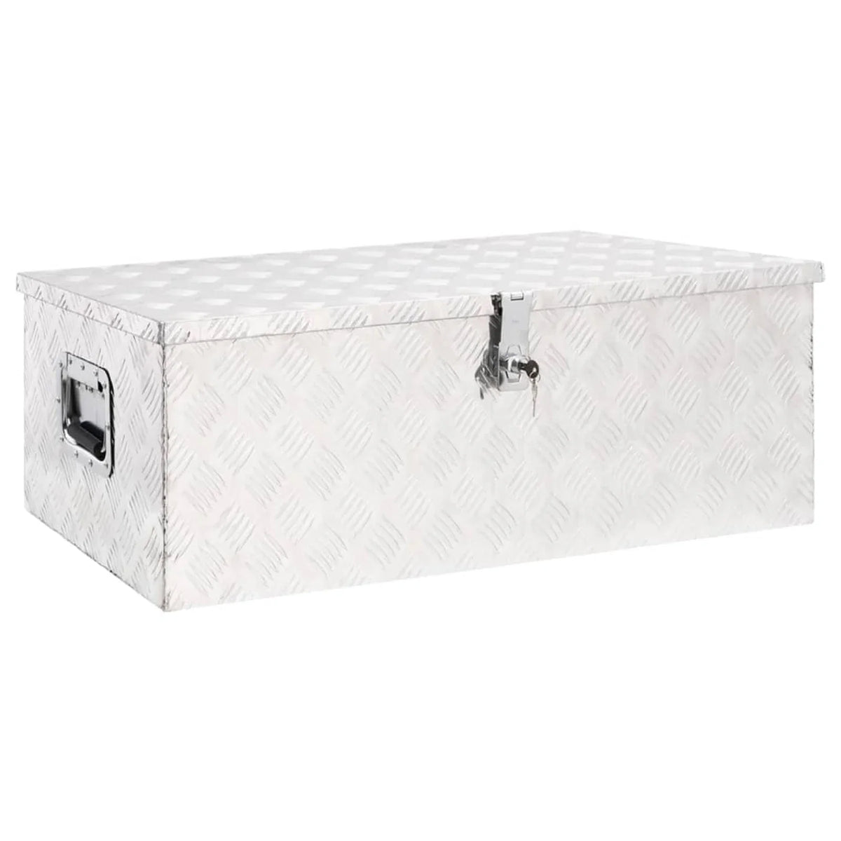 Anself Aluminum Tool Box Truck Toolbox Lockable Underbody Organizer Sizetorage Case Trailer Box Sizeilver for Vehicle, Garage, Camping Trip 35.4 x 18.5 x 13.2 Inches (L x W x H)
