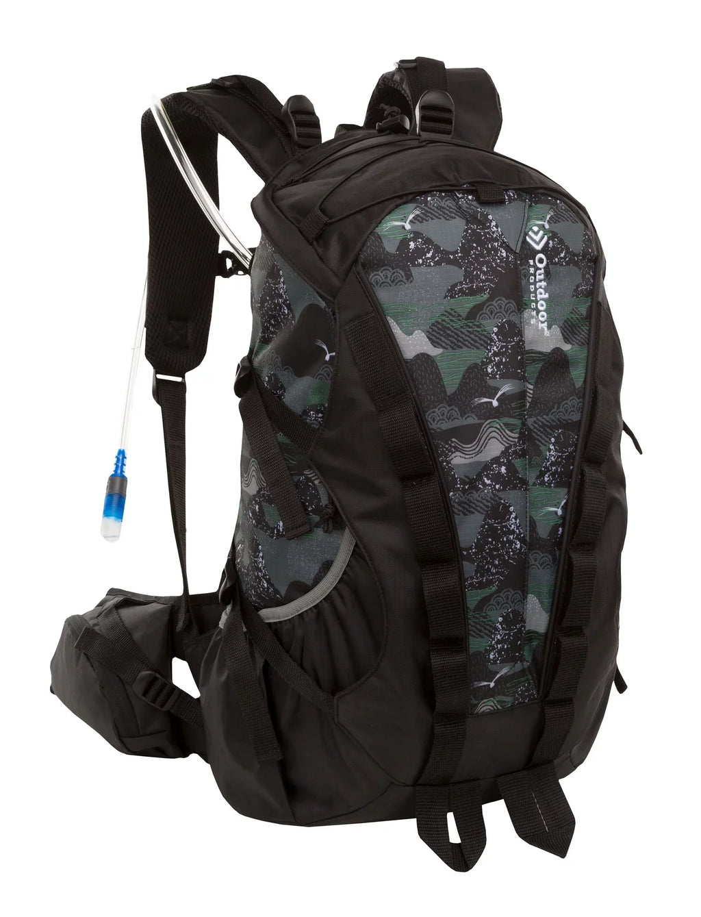 Outdoor Products Big Sizeur 28.5 L Hydration Backpack with Bladder, Internal Frame, Unisex, Black