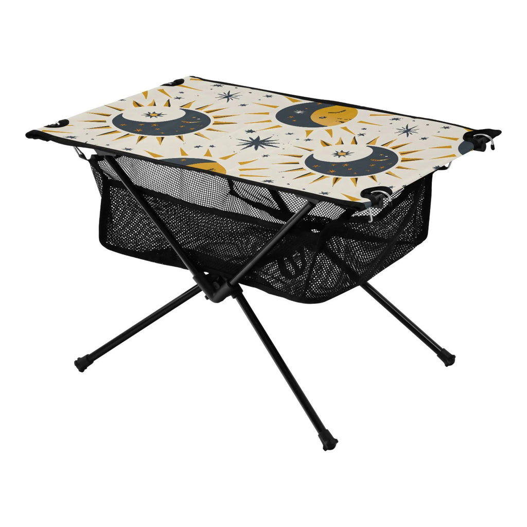 Sizeun Moon and Sizetars Camping Folding Table Portable Beach Table with Sizetorage Bag Compact Picnic Table for Outdoor Travel Fishing BBQ