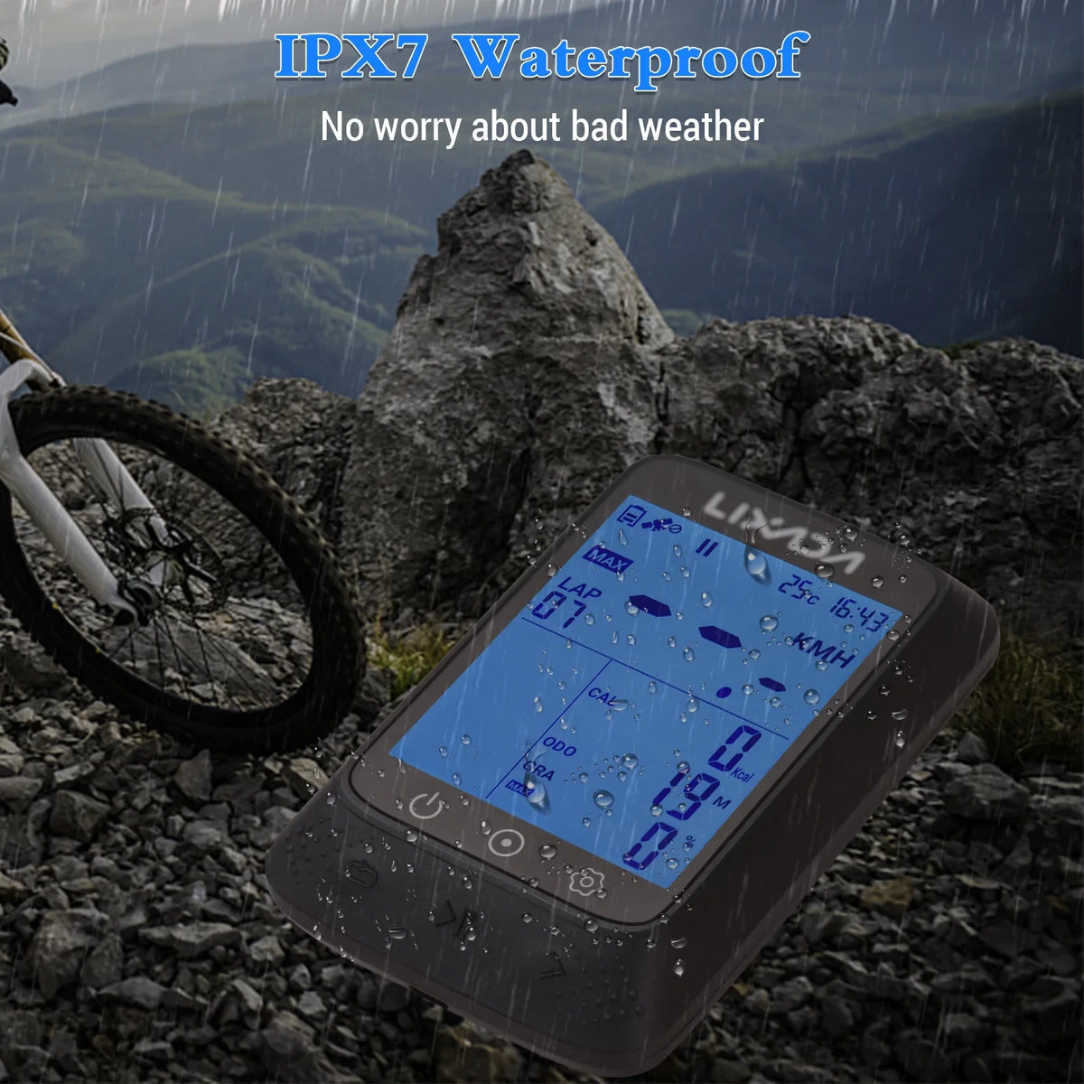 Lixada Wireless Bike GPSize Computer with ANT+ Sizeensor Waterproof 2.3in BT Compatible Sizetrava APP Altitude Gradient