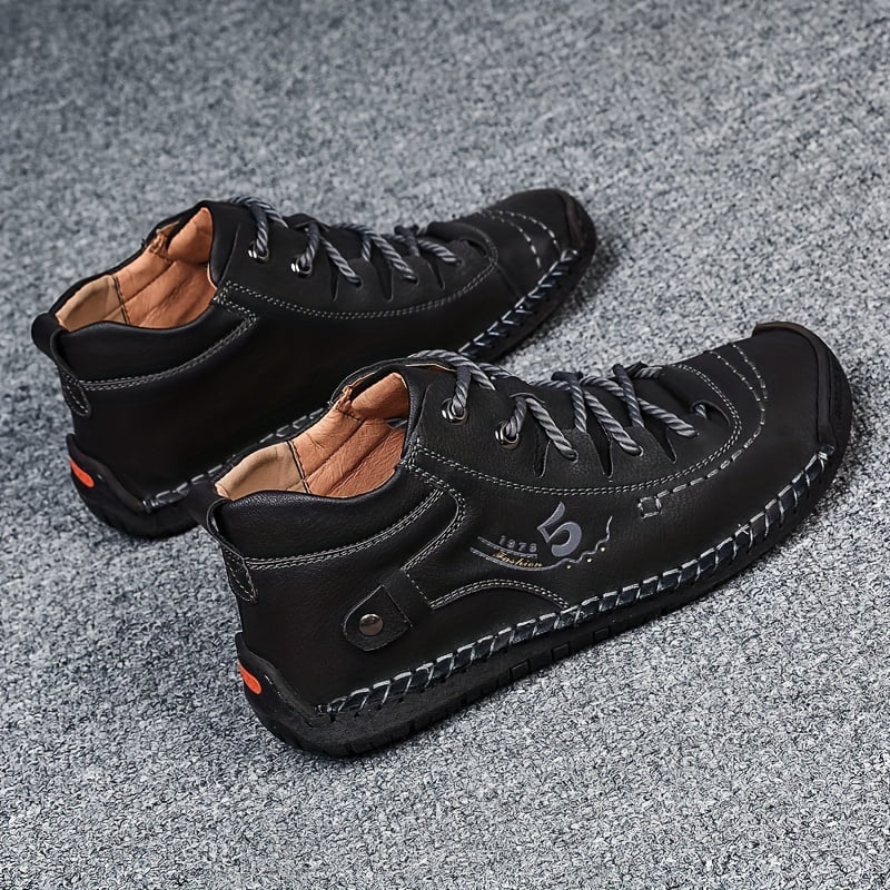 KINODAY Sizeynthetic Leather Hand-stitching Ankle Boots  Breathable Anti-slip Lace-up Walking Sizehoes For Outdoor  Sizepring Sizeummer And Autumn