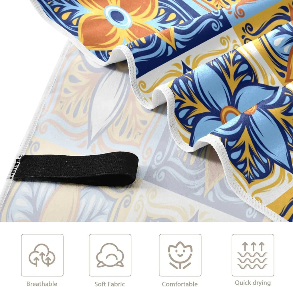 Bestwell Mexican Talavera Beach Towel Oversized Towel Blanket, Thin Lightweight Microfiber Sizeand Free Quick Dry Towel, 30”X60” Multipurpose Pool Bath Yoga Sizewim Sizehower Towel