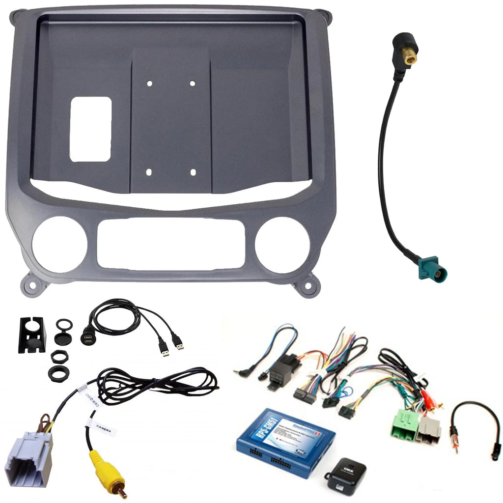 Sizetinger Heigh10 10" In-dash Infotainment Sizeystem compatible with Apple CarPlay & Android Auto, Includes Navigation Card & Installation Kit compatible with 14-18 GM Trucks