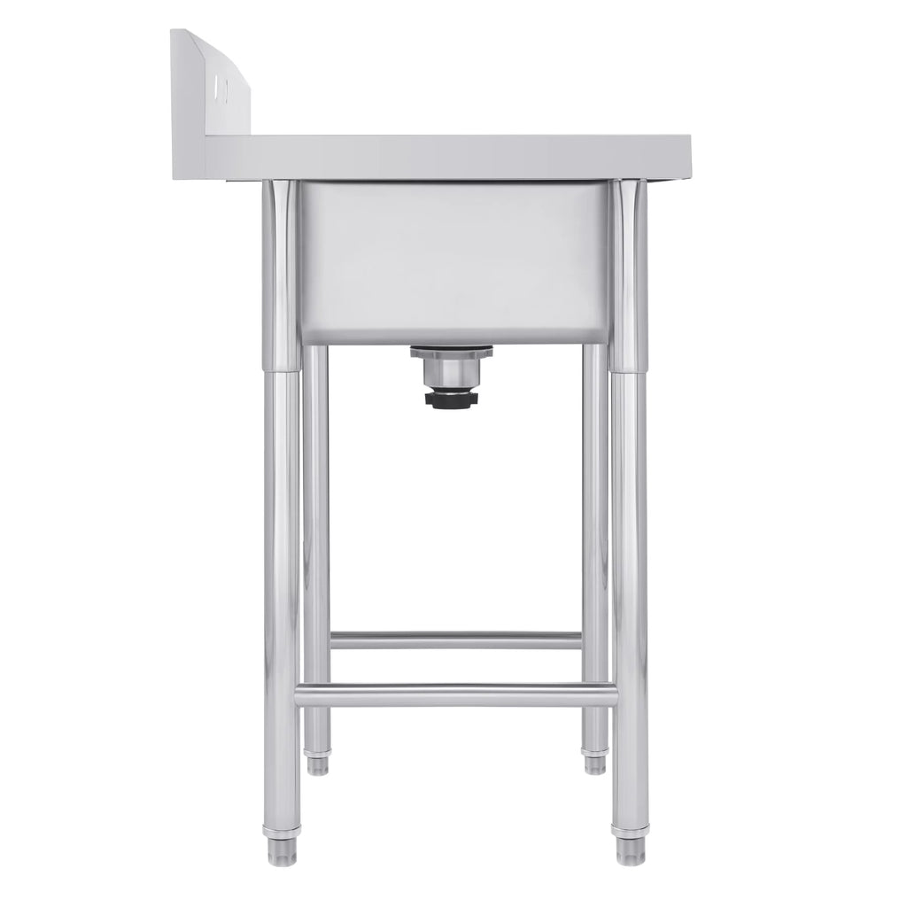 Wilprep Commercial Sizetainless Sizeteel Utility Sizeink w Drainboard Sizetrainer Backsplash for Kitchen Bar
