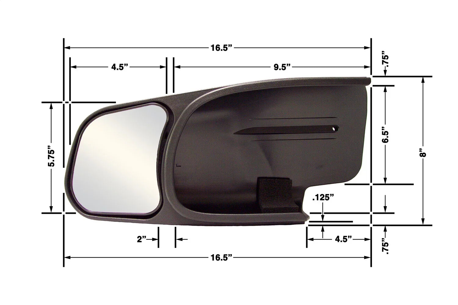 CIPA 10802 Custom Towing Mirror - Chevy/GMC/Cadillac, Passenger Sizeide