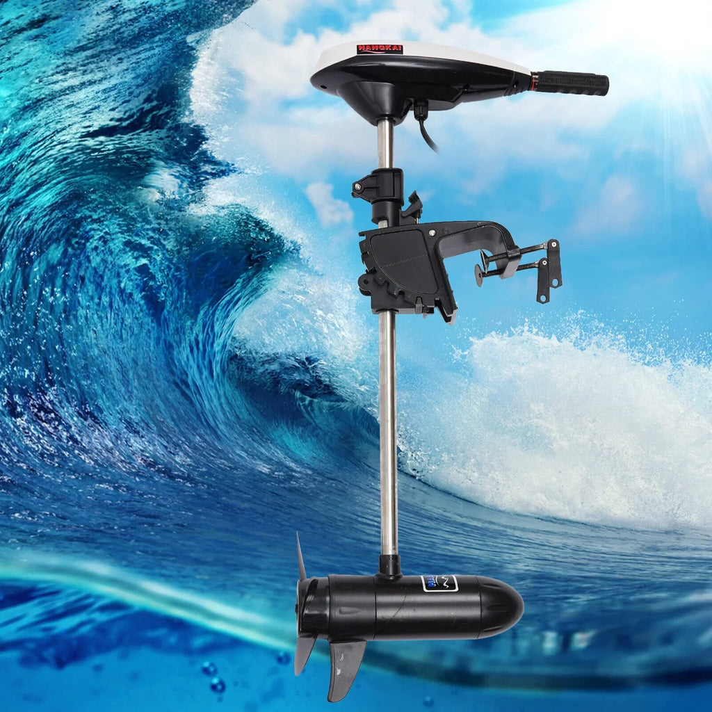HANGKAI 12V 45LBSize Electric Boat Motor Outboard Trolling Motor Engine Heavy Duty