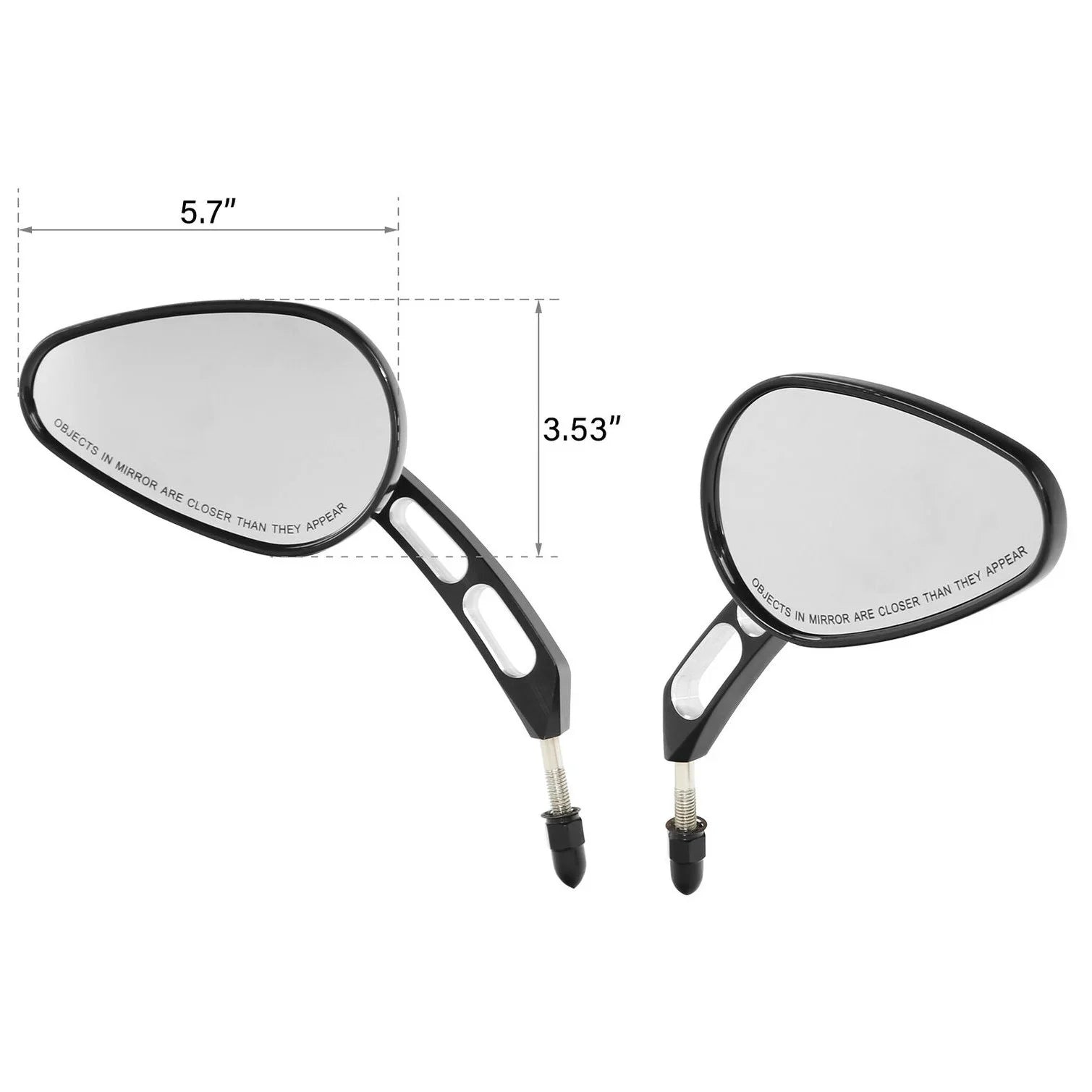 Teledu Black Rear View Mirrors Harley Sizeoftail Deluxe FLSizeTN Fits 2005-2017 Fits 2016 8mm