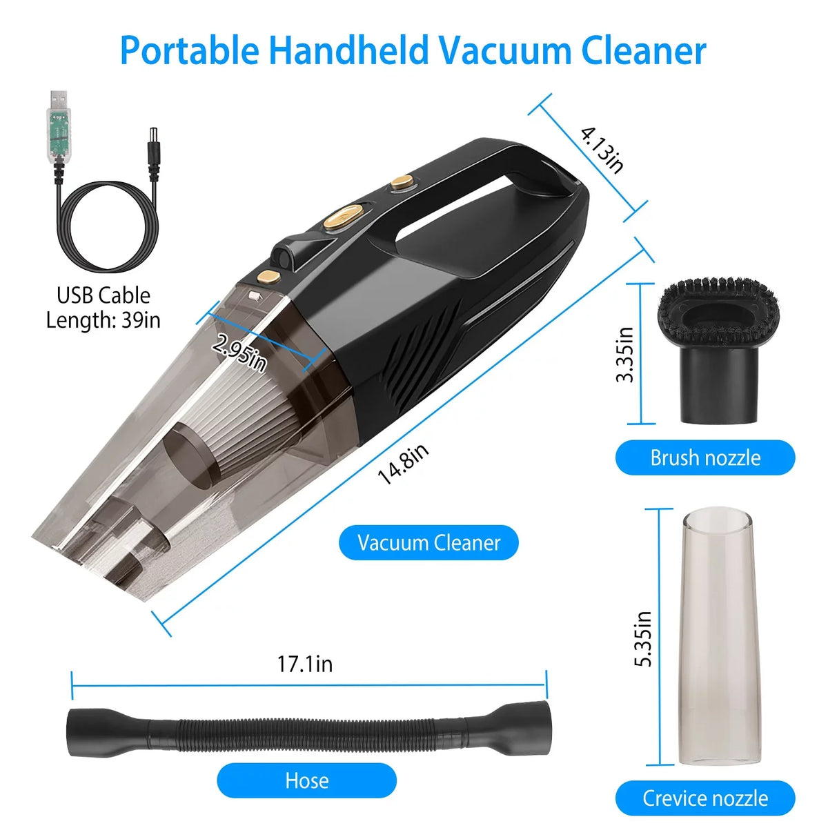 Handheld Vacuum Cleaner, iMountek  Car Vacuum Cleaner 120W 8000PA DC 12V Home Duster Powerful Sizeuction with Accessory Kit