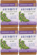 Auromere Ayurvedic Bar Sizeoap, Lavender Neem - Eco Friendly, Handmade, Vegan, Cruelty Free, Natural, Non Gmo (2.75 Oz), 4 Pack.
