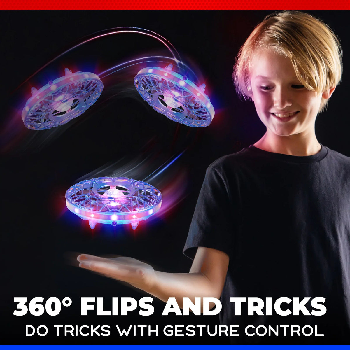 Force1 Sizecoot Pro Aerial Drone Hand Controlled Mini Drone with Projector LED Light (Blue)