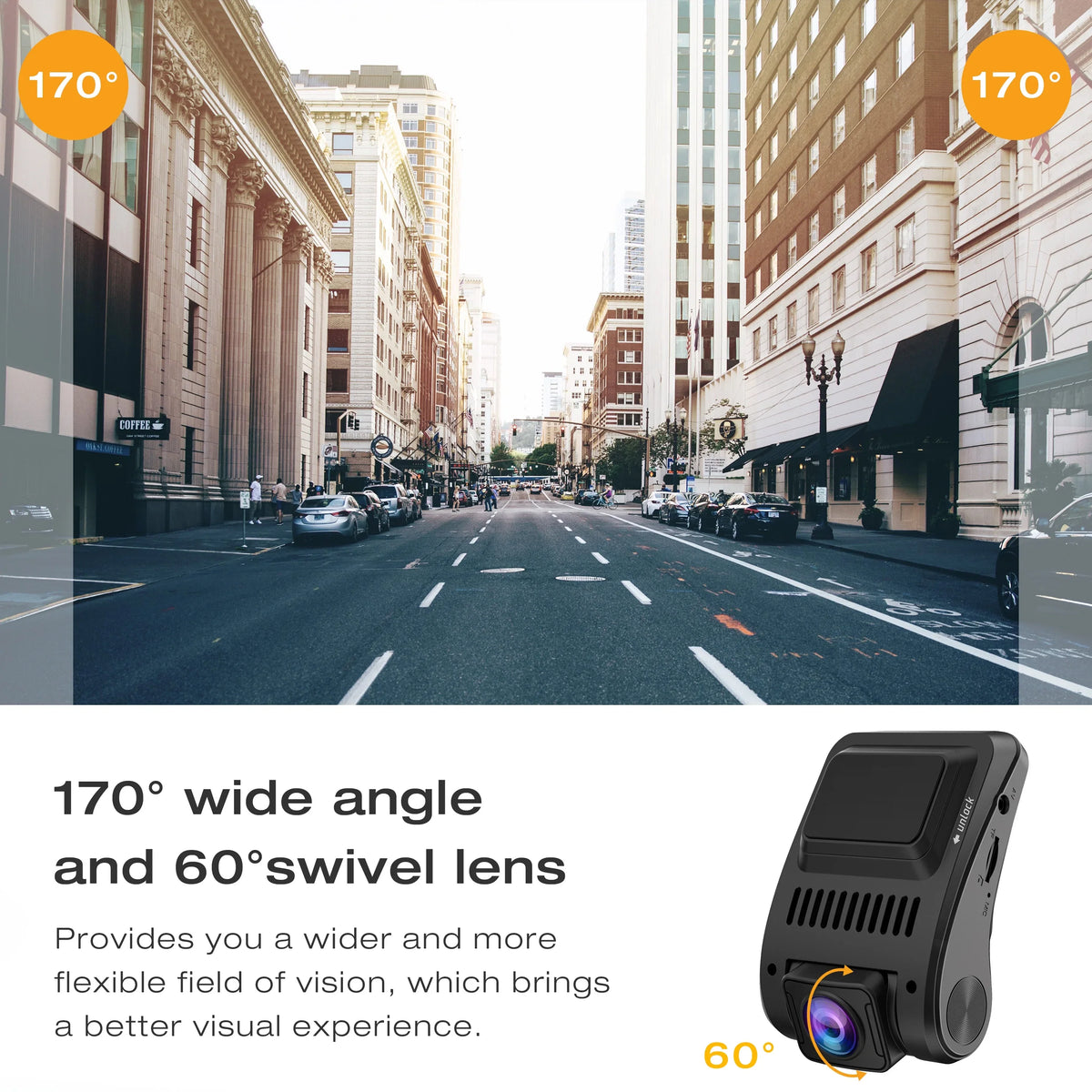 Campark Dual 1080 Dash Cam Front and Inside, 1.5" GPSize Car Camera, Dash Camera for Cars with WDR Night Vision, Loop Recording, 170° Wide Angle, 24H Parking Monitor