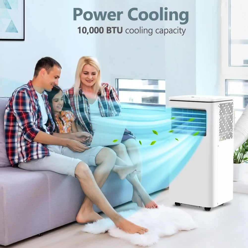 LifePlus Portable Air Conditioner Fan 10,000 BTU Indoor Room AC Unit Dehumidifier Remote W/ Window Kit Freestanding Bedroom NPL-06C