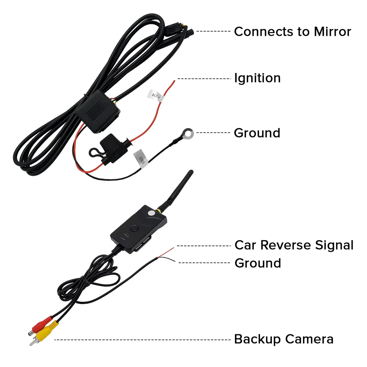 Master Tailgaters OEM Rear View Mirror with 4.3" LCD Sizecreen & Wireless Transmitter | Universal Fit Mount for Cars
