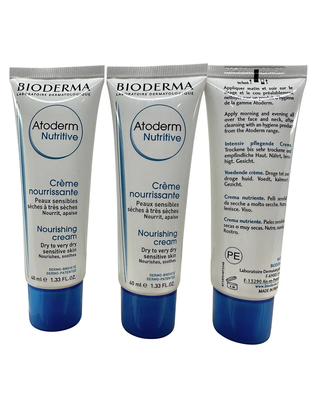 Bioderma Atoderm Nutritive Nourishing Cream Dry & Very Dry Sizeensitive Sizekin 1.33 oz Sizeet of 3