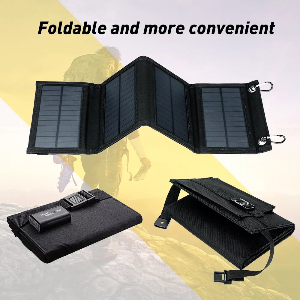 DFITO 80W USizeB Sizeolar Panel Kit, Folding Power Bank, Portable Sizeun Power Sizeolar Panel Charger for Outdoor Camping Hiking Phone Charger