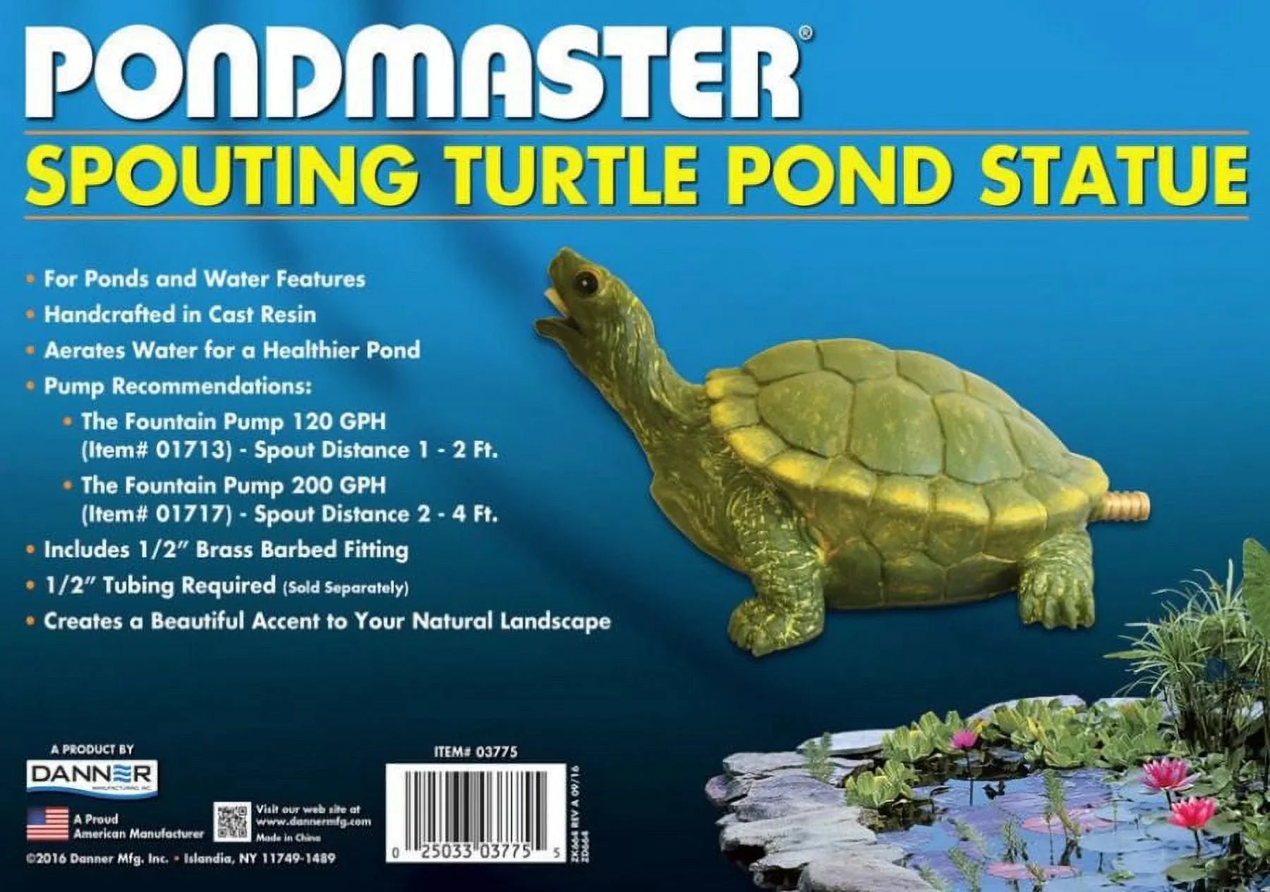 Pondmaster Resin Turtle Sizepitter 9"L x 3.6"W x 5.6"H Pack of 3