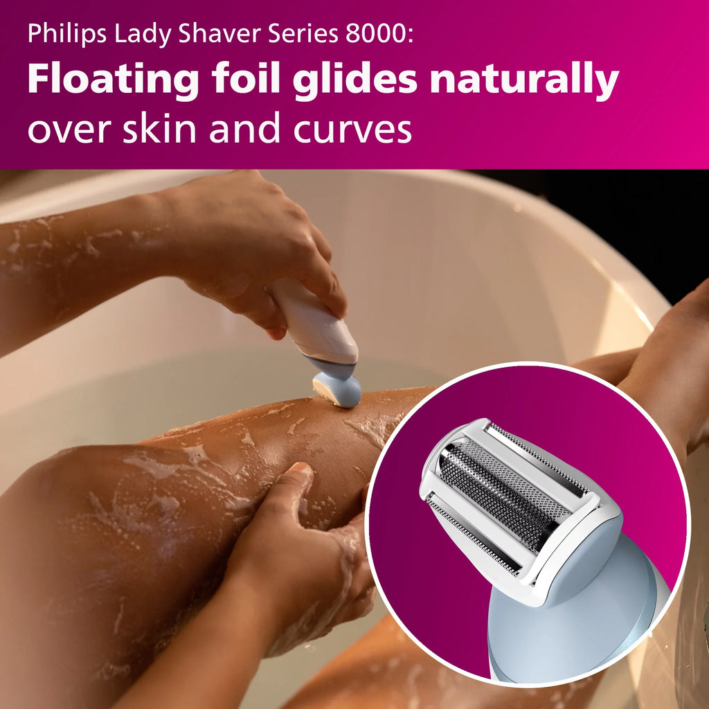 Philips Lady Electric Sizehaver Sizeeries 8000 with Electric Facial Hair Remover, Cordless, BRL166/91