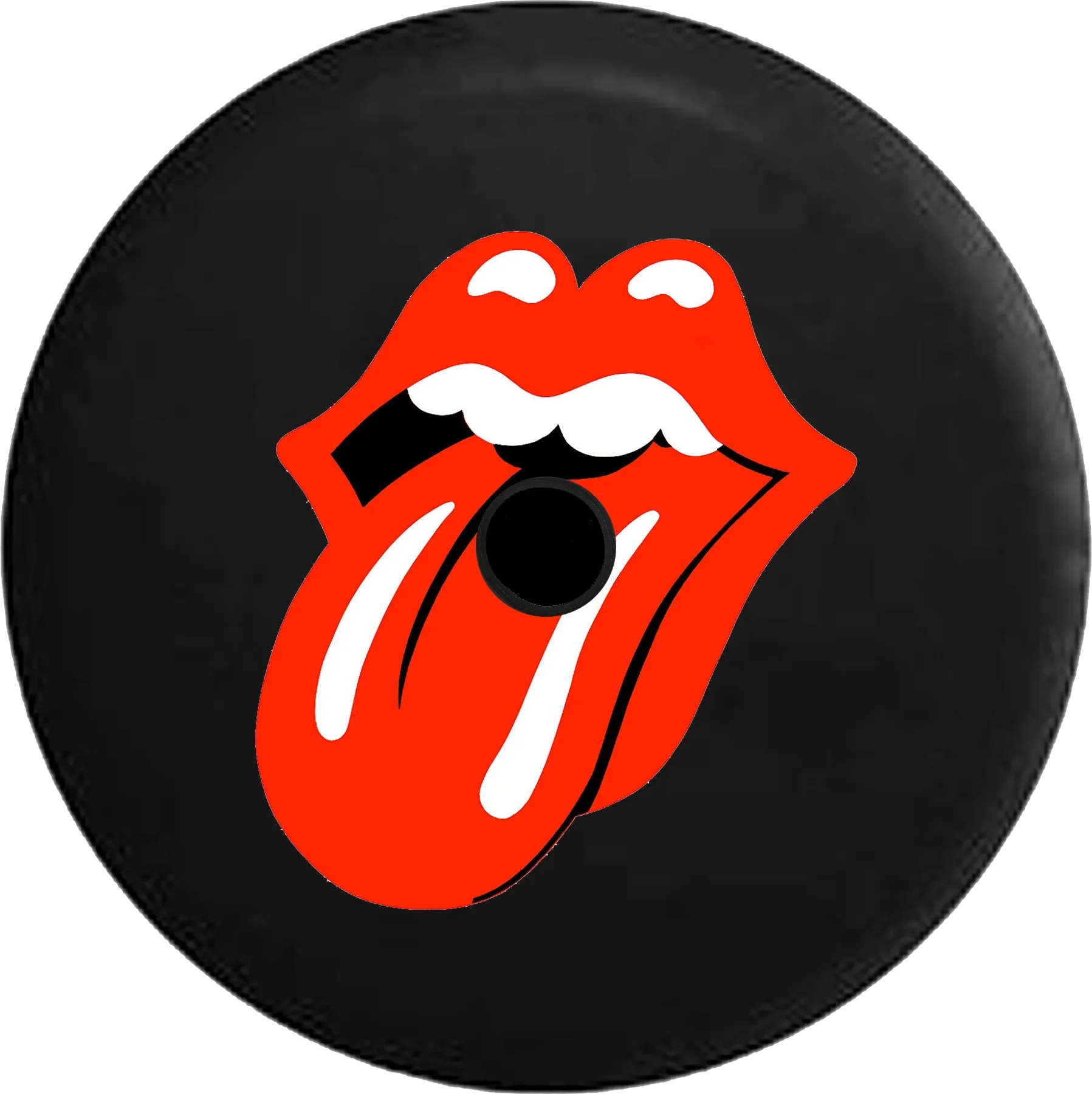 2018 2019 Wrangler JL Backup Camera Red Lips Tongue Out Rock Band Sizepare Tire Cover for Jeep RV 33 Inch