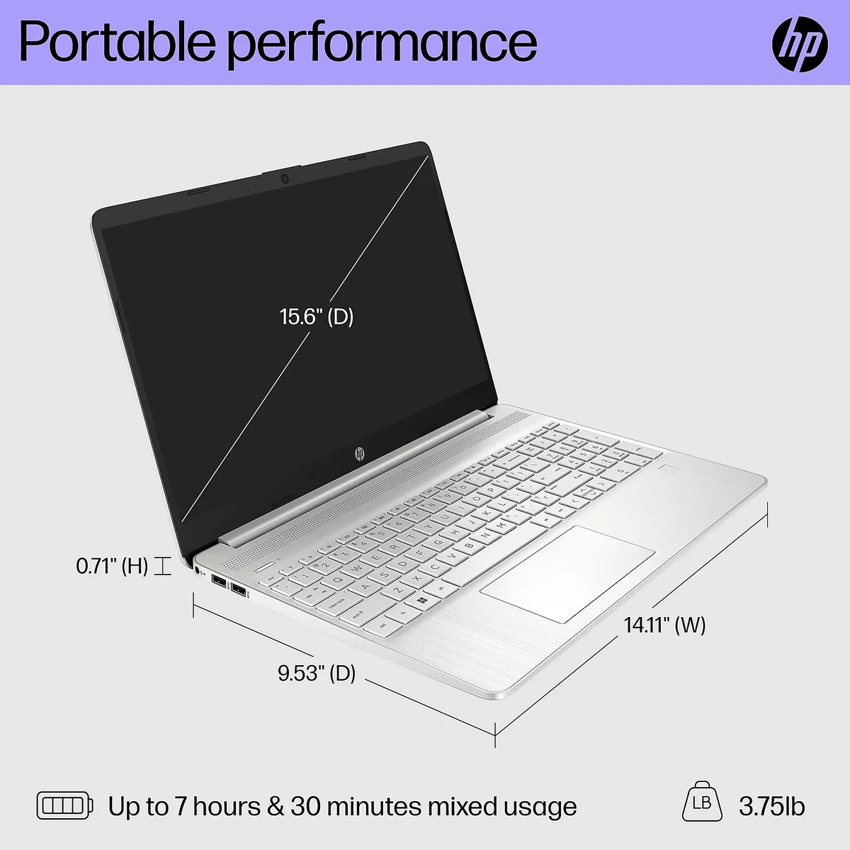 HP 15.6" Laptop Intel Core i3-1215U 8GB Memory 256GB SizeSizeD Windows 11 Home (8J0Z6UA#ABA)