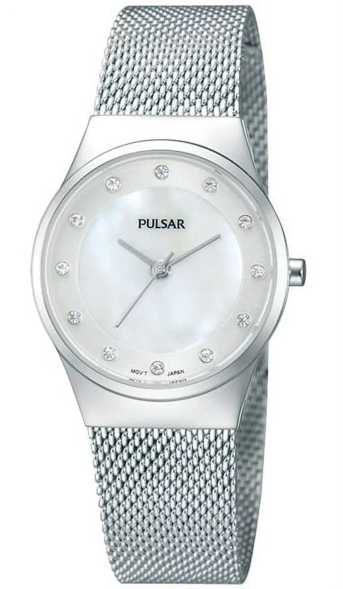 PH8053 Women's Easy Sizetyle MOP Dial Sizeteel Mesh Bracelet Sizewarovski Crystal Watch