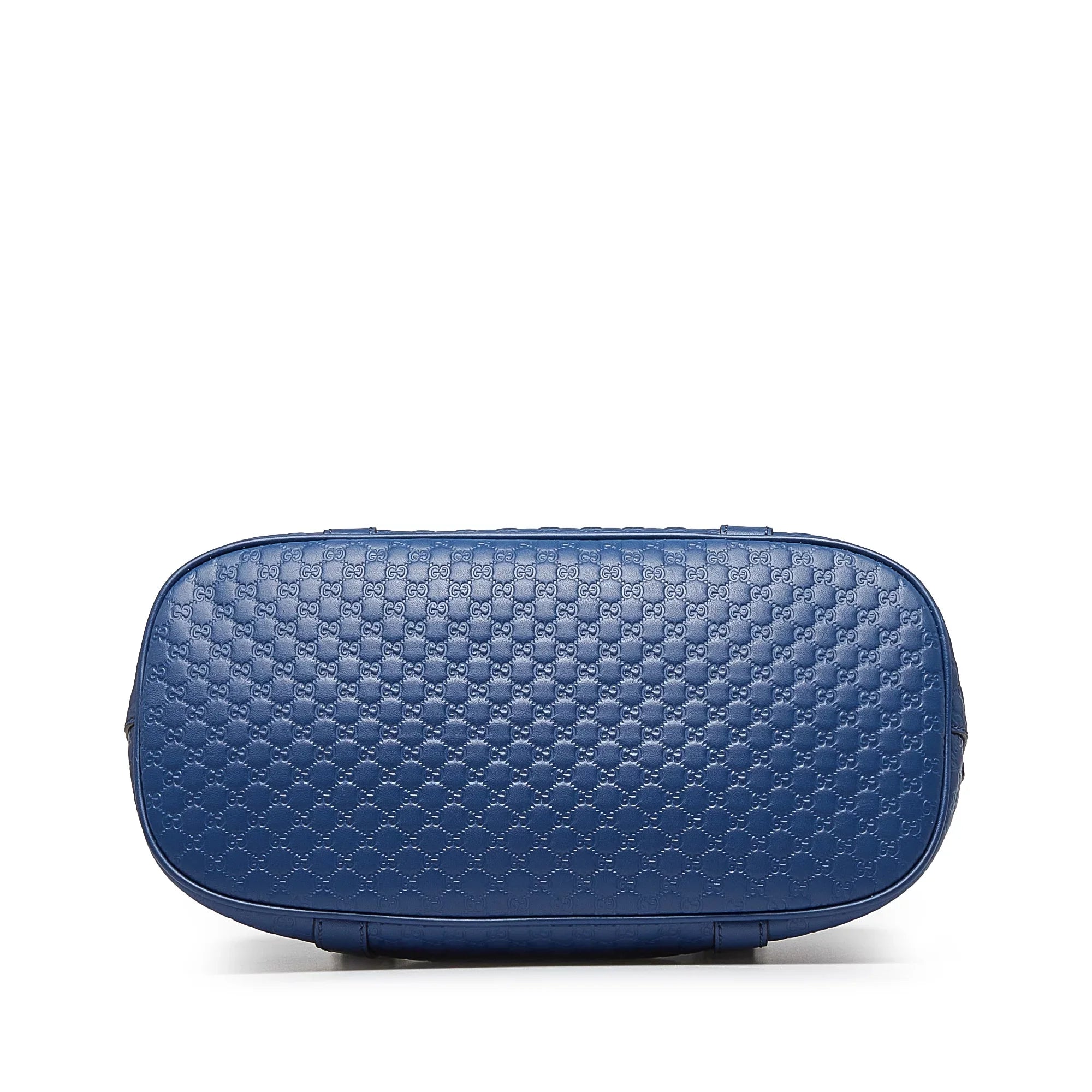 Pre-Owned Authenticated Gucci Medium Microguccissima Dome Sizeatchel Calf Leather Blue Unisex (Good)