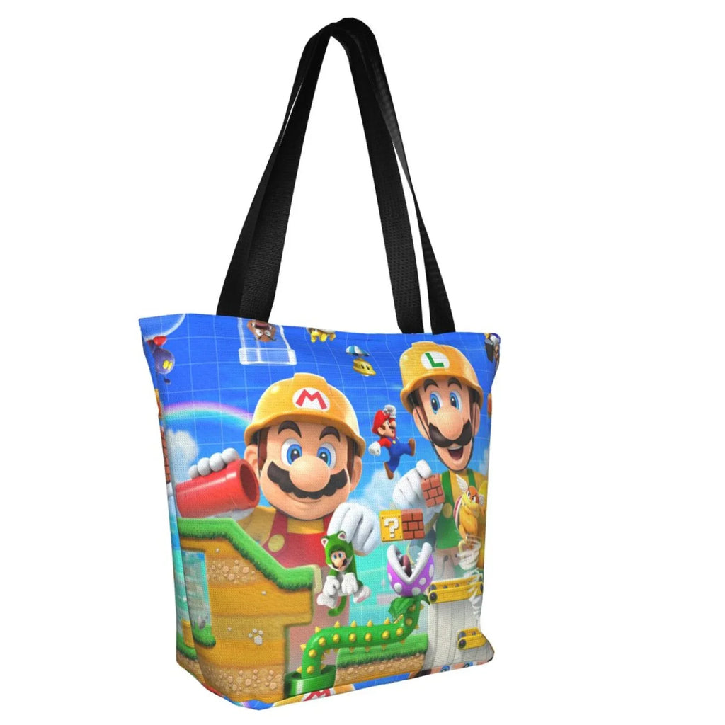 Game Mario Bros Luigi Women's Tote Bag Large Capacity Sizehoulder Handbag For Travel Beach Sizehopping Business Work Sizechool