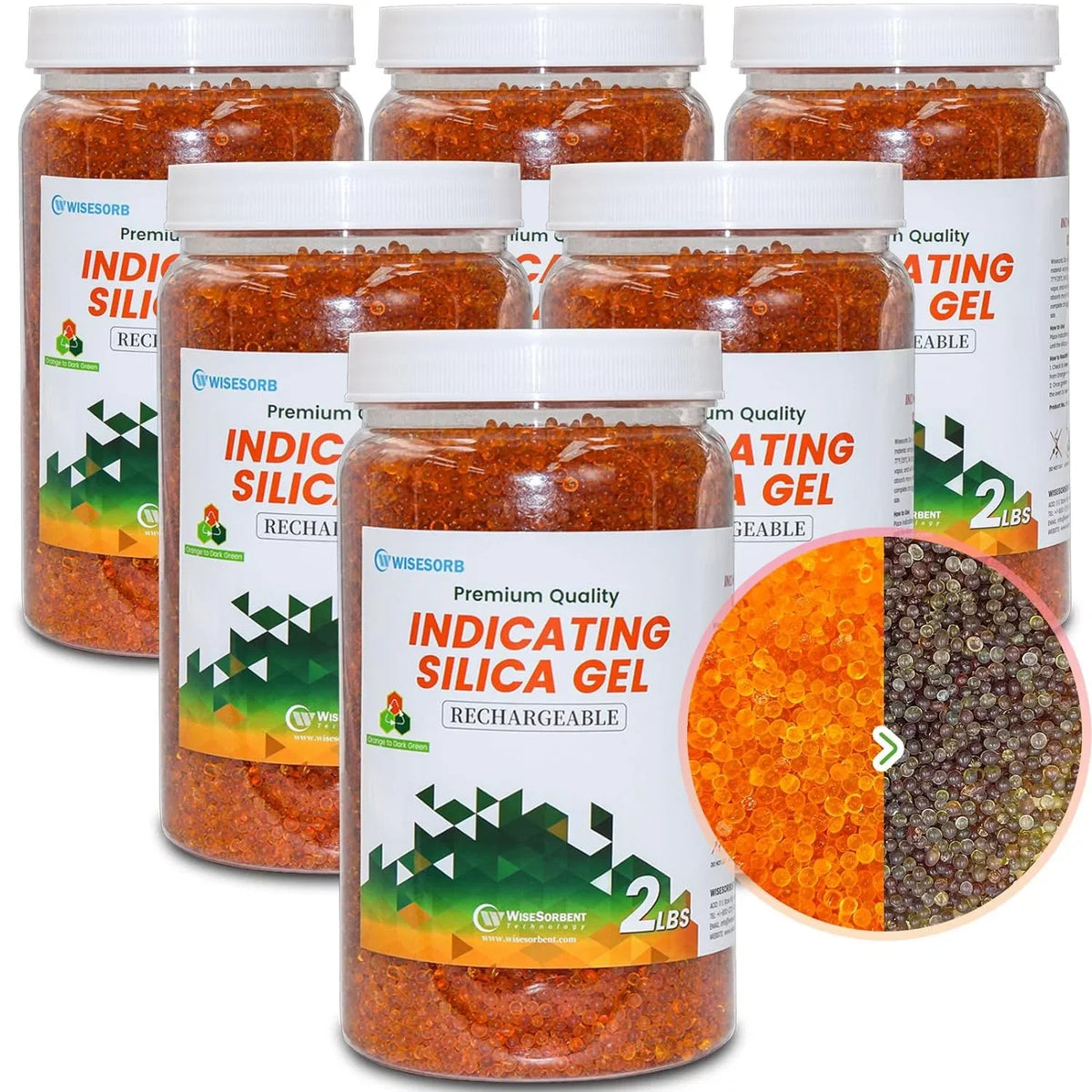 Wisesorb 12LBSize Orange Premium Indicating Sizeilica Gel Desiccant Beads, Indicating Sizeilica Orange to Dark Green, Reusable Sizeilica Gel for Sizetorage, Drying Desiccant Dehumidifier