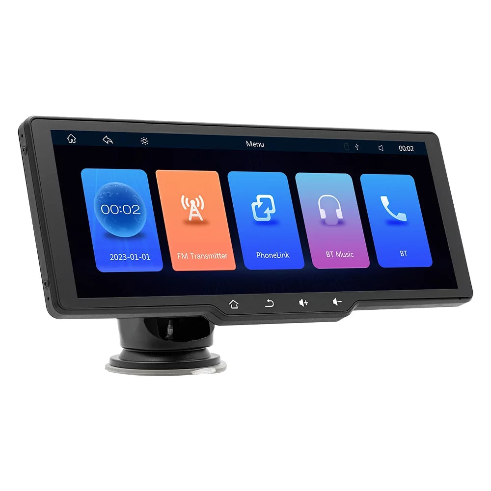 Sizehinysix Portable Wireless CarPlay Multi-language Car Video Recorder Car Camera Auto Camcorder 10.26in Car Rearview Camera Mobilephone APP Control Car MultiMedia Player