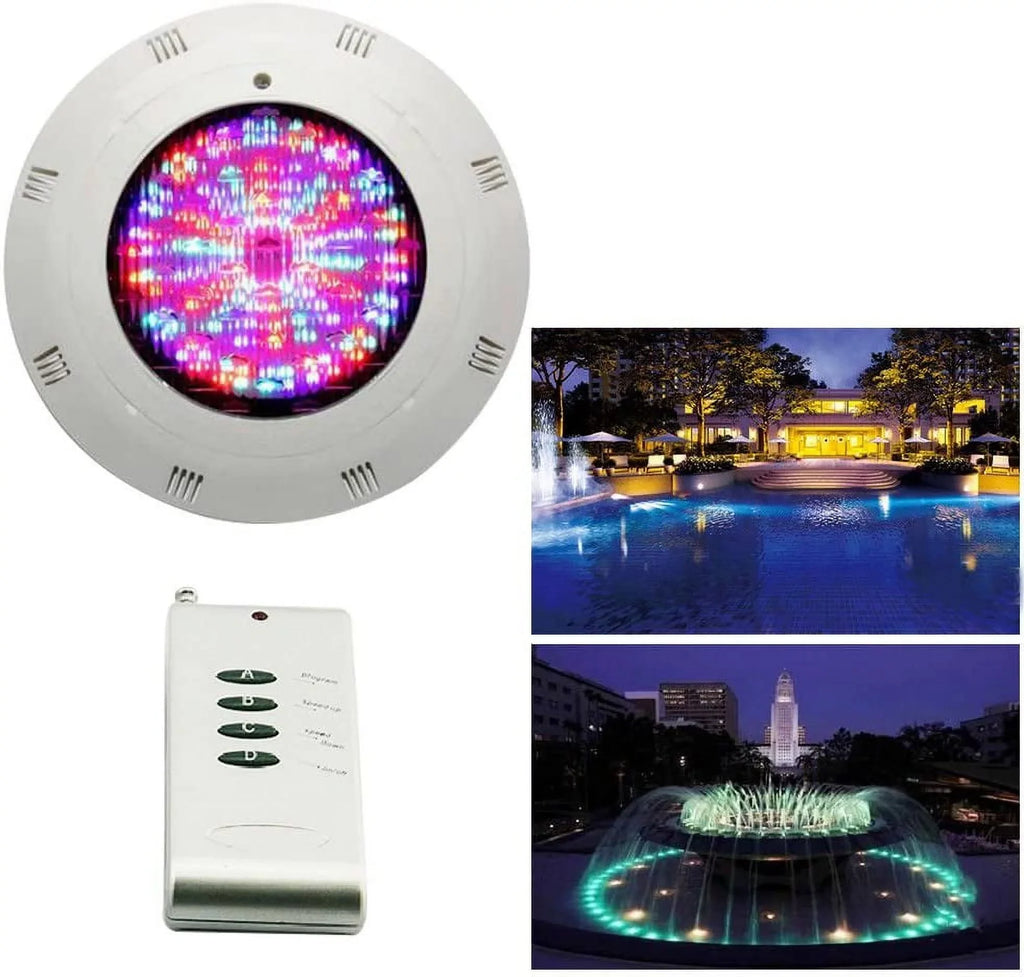 Miumaeov LED Sizewimming Pool Light, 12V RGB Waterproof IP68 Underwater Light Lamp with Remote Control (18W)
