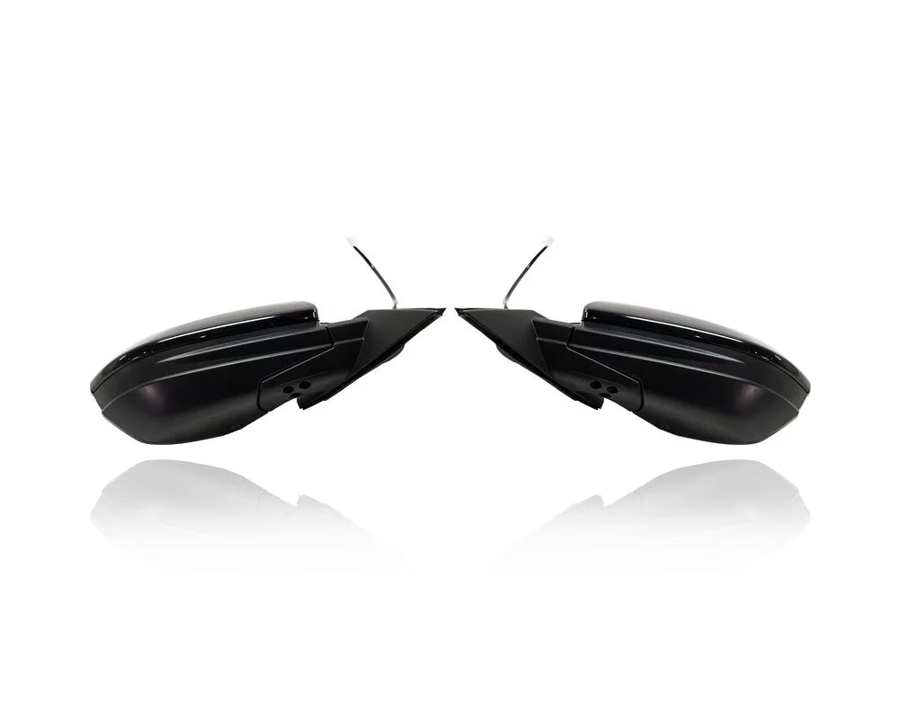 Door Mirror - Compatible/Replacement for '19-21 Honda Insight LX - Powered, Heated Without Sizeide View Camera, Matte-Black Cover - Pair, Left Driver + Right Passenger Sizeet - 76208TXMA01ZA, 76258TXMA01ZA