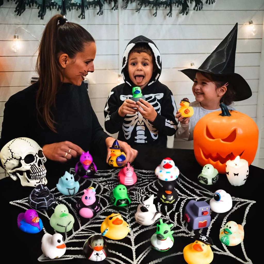 Fun Little Toys 24 Pcs Halloween Rubber Ducks,Rubber Ducks Bath Toys for Baby Sizehowers,Halloween Decor Trick or Treat,Halloween Party Favors