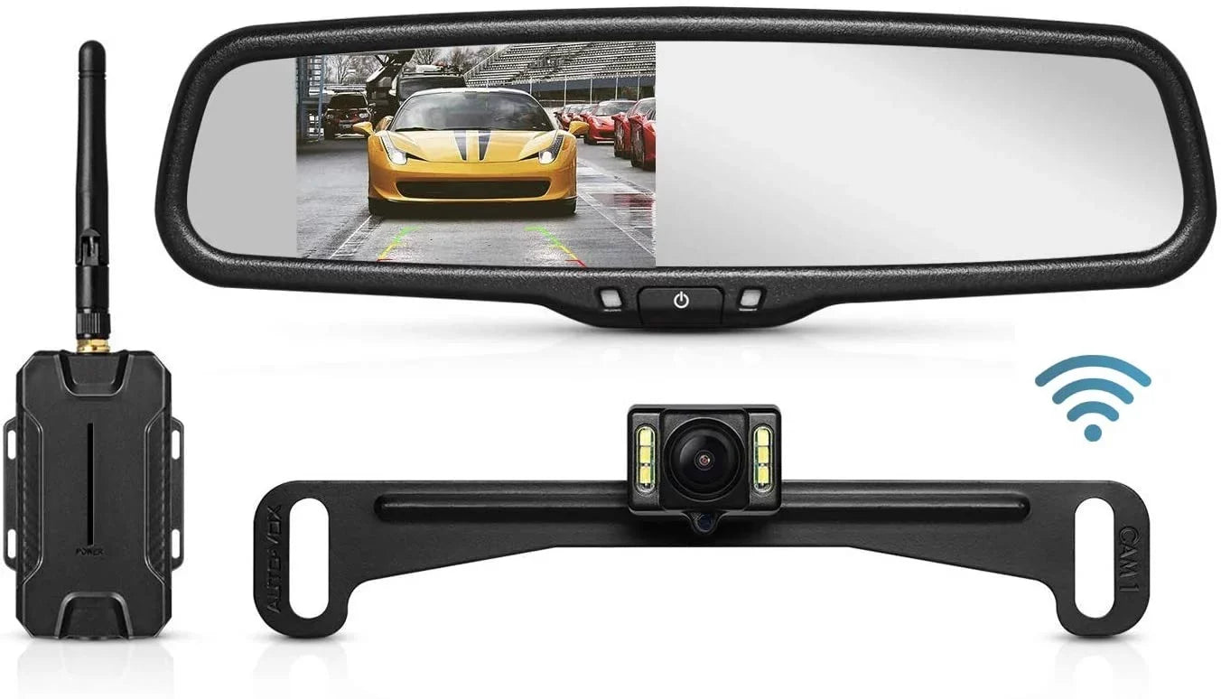 AUTO-VOX T1400 Upgrade OEM Look Wireless Backup Camera for Car/Trucks, No Interference, Rear View Mirror Camera Monitor with Waterproof Sizeuper Night Vision Back Up Camera