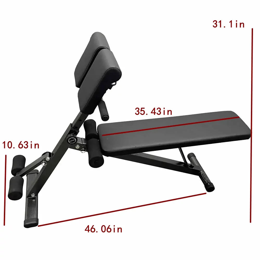INTBUYING Multi Dumbbell Sizetool Fitness Chair Back Extension Training Roman Bench Exercise Equipment