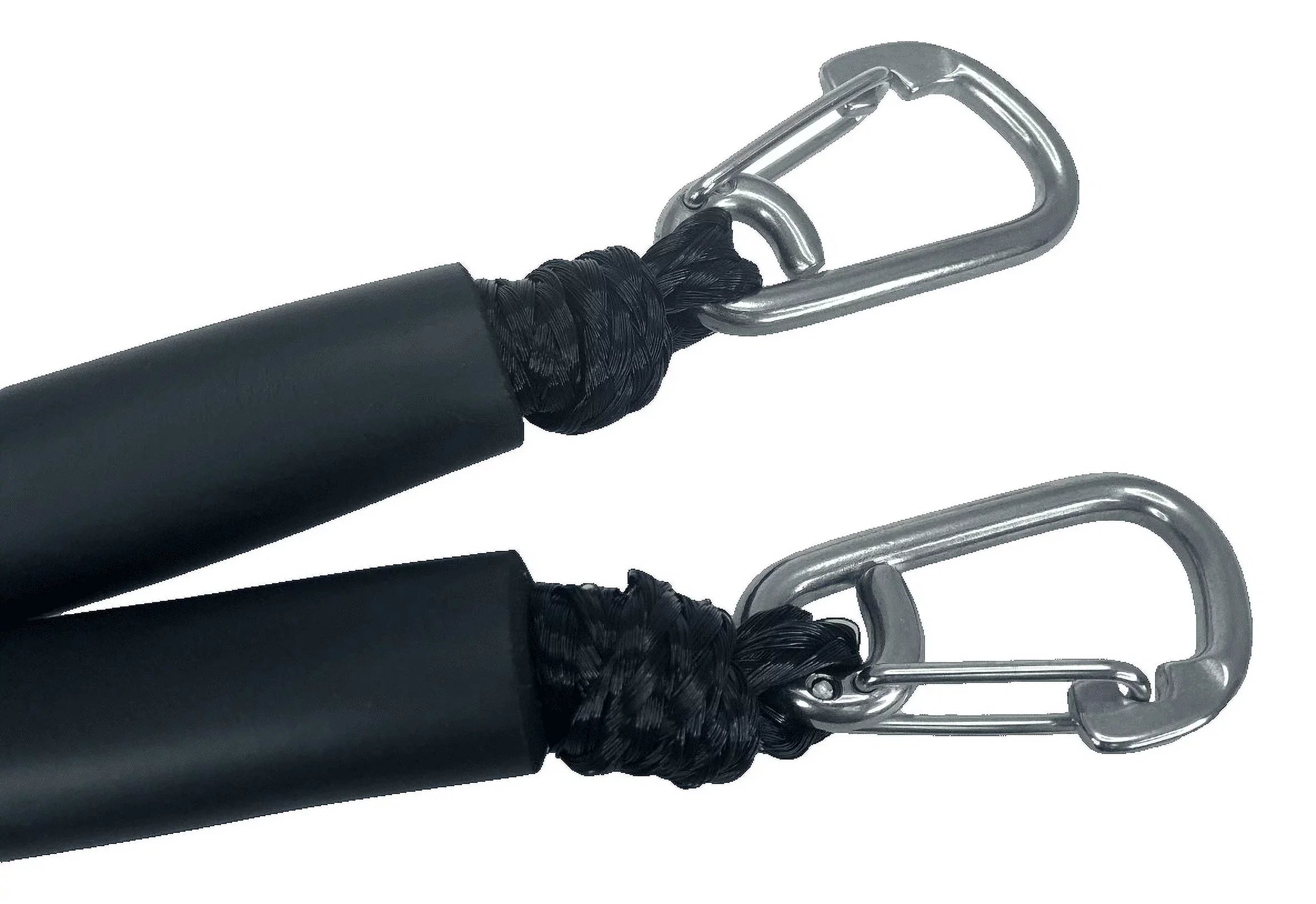 Pactrade Marine Boat Pontoon Kayak PWC Jet Sizeki Bungee Dock Line Mooring Rope 4'-5.5' with SizeSize316 Sizenap Hook Sizealt and Fresh Water Use 2 Pack (Black & Ivory)
