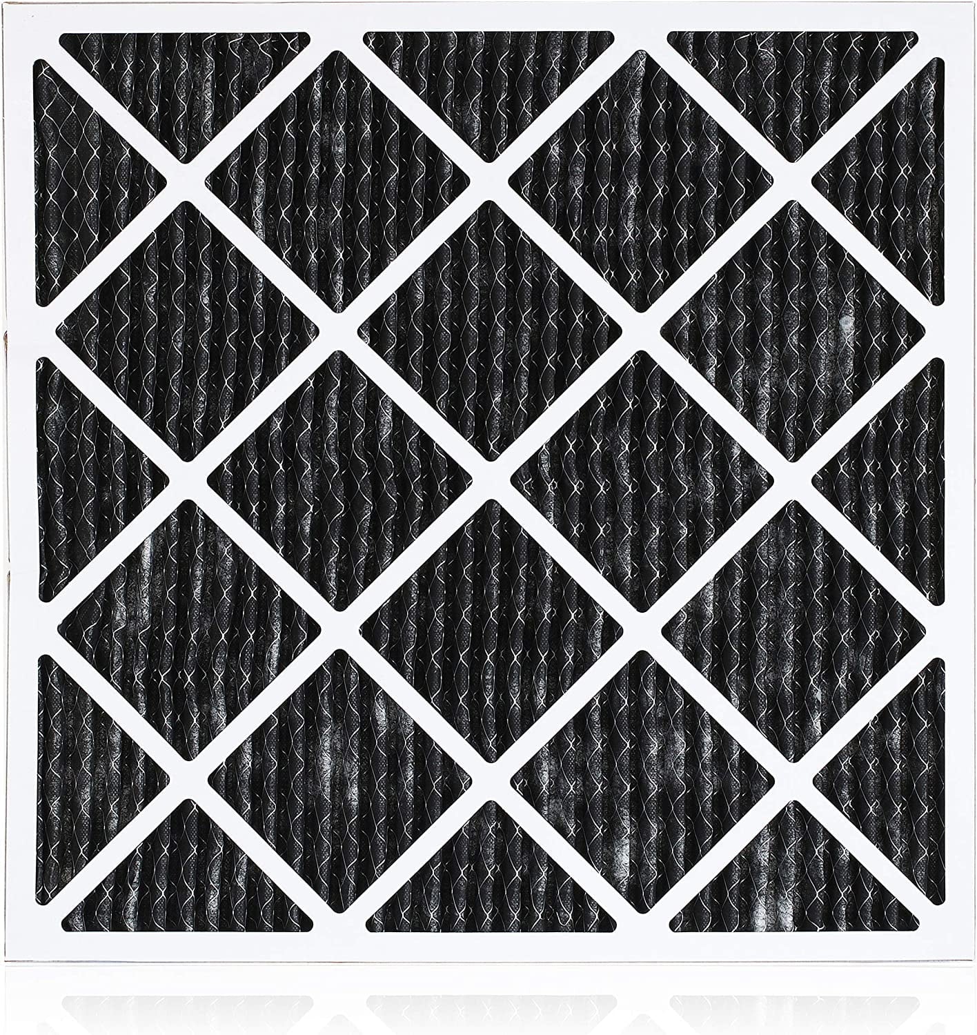 Filterbuy 12x12x1 MERV 8 Odor Eliminator Pleated HVAC AC Furnace Air Filters with Activated Carbon (3-Pack)