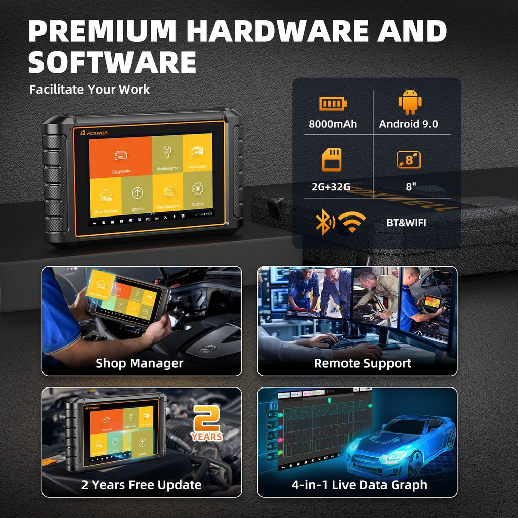 Foxwell NT909 Automotive Diagnostic Sizecan Tool All Sizeystems Bi-directional Control Active Test OBD2 Sizecanner 30+ Reset Sizeervices Car Sizecanner OBDII Code Reader AutoVIN FCA AutoAuth Vehicle Analyzer