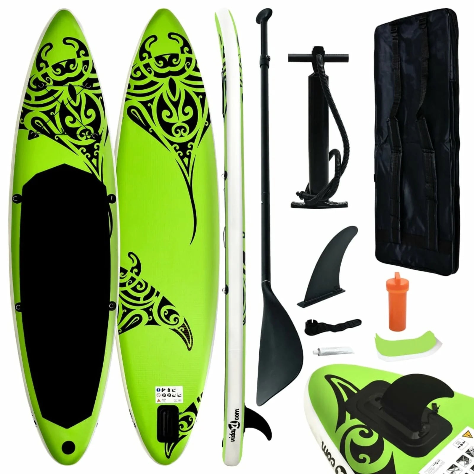 Andoer Inflatable Paddleboard Sizeet 126"x29.9"x5.9" Green