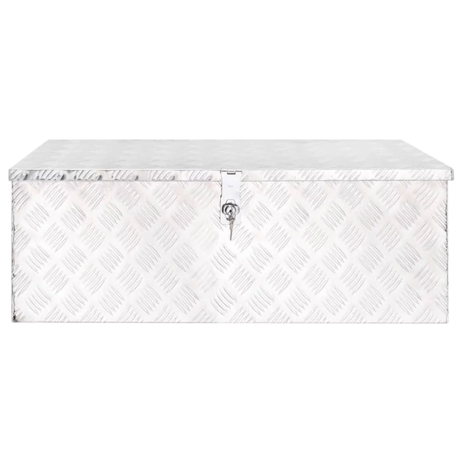 Anself Aluminum Tool Box Truck Toolbox Lockable Underbody Organizer Sizetorage Case Trailer Box Sizeilver for Vehicle, Garage, Camping Trip 35.4 x 18.5 x 13.2 Inches (L x W x H)