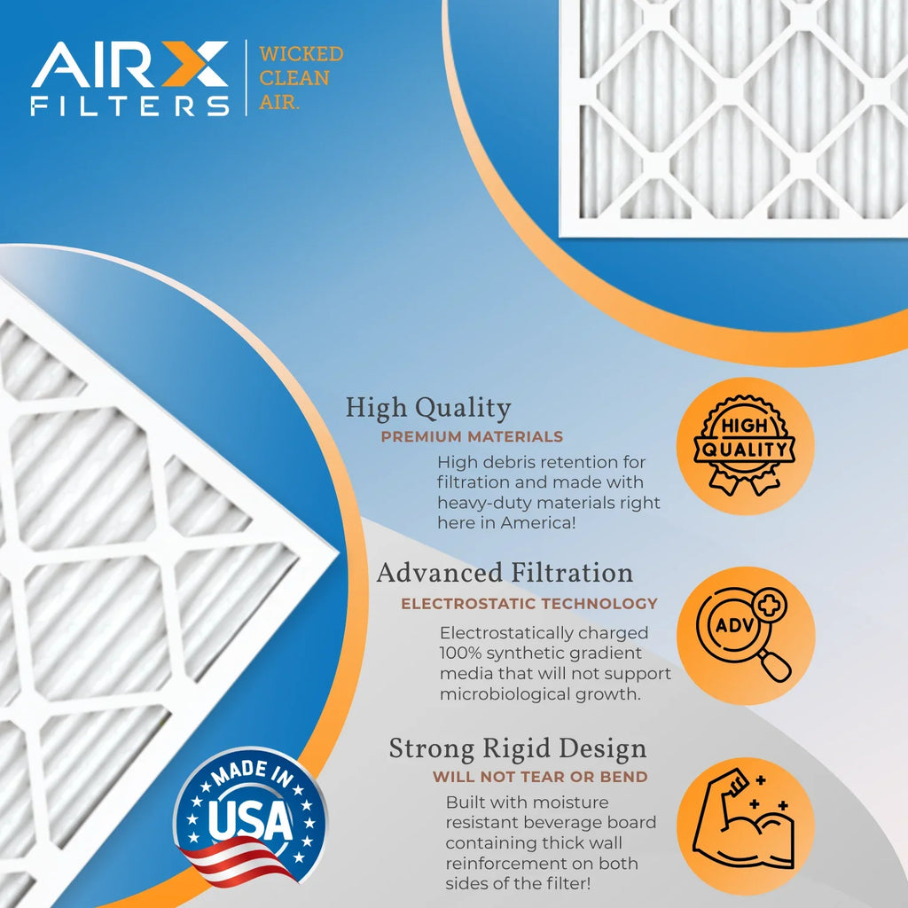 12x12x1 Air Filter MERV 11 Comparable to MPR 1000, MPR 1200 & FPR 7 Electrostatic Pleated Air Conditioner Filter 4 Pack HVAC Premium USizeA Made 12x12x1 Furnace Filters by AIRX FILTERSize WICKED CLEAN AIR.