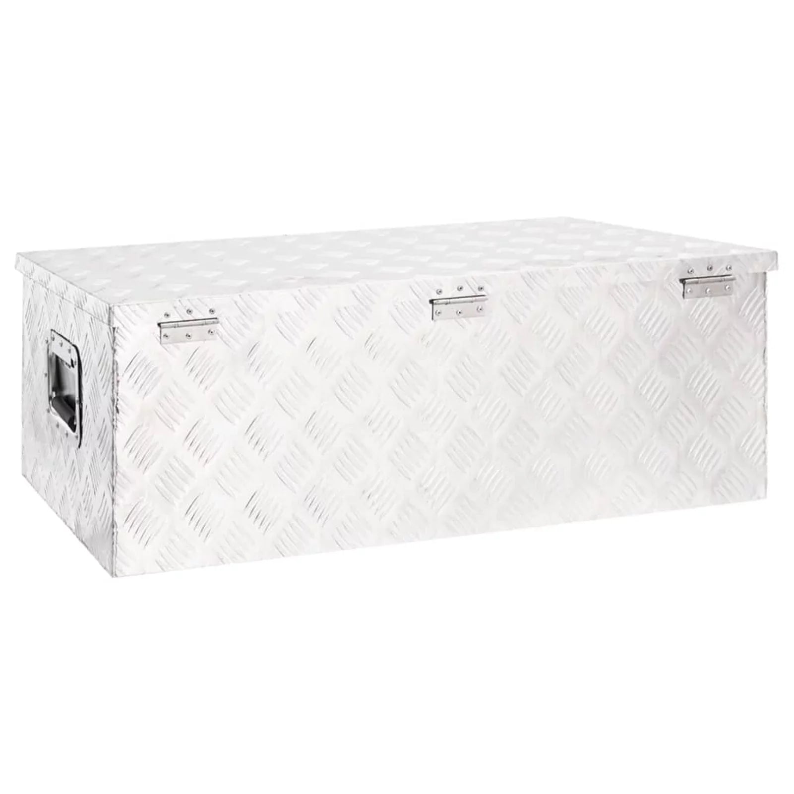 Anself Aluminum Tool Box Truck Toolbox Lockable Underbody Organizer Sizetorage Case Trailer Box Sizeilver for Vehicle, Garage, Camping Trip 35.4 x 18.5 x 13.2 Inches (L x W x H)