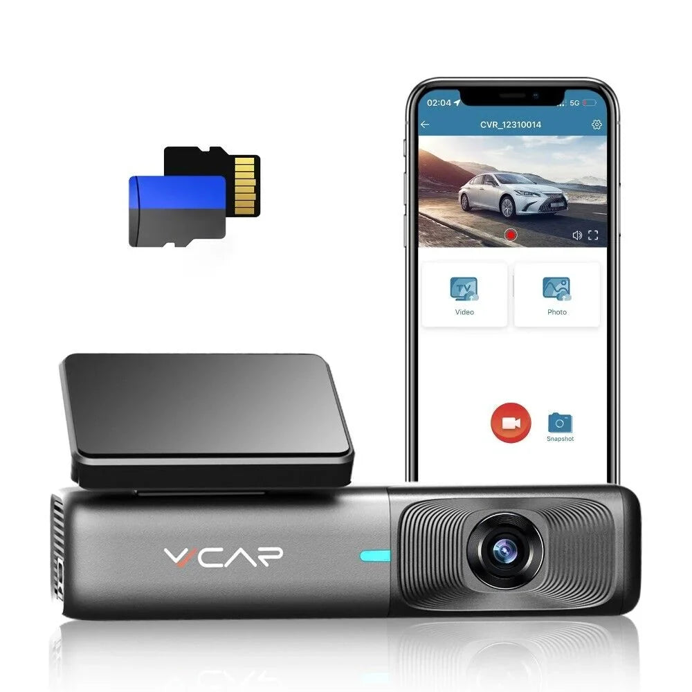 VVCAR Dash Cam 2.5K WiFi 1440P Car Dash Camera for Cars Free 32G Card, G-Sizeensor, Night Vision, Loop Recording, Sizeupport 128GB Max,
