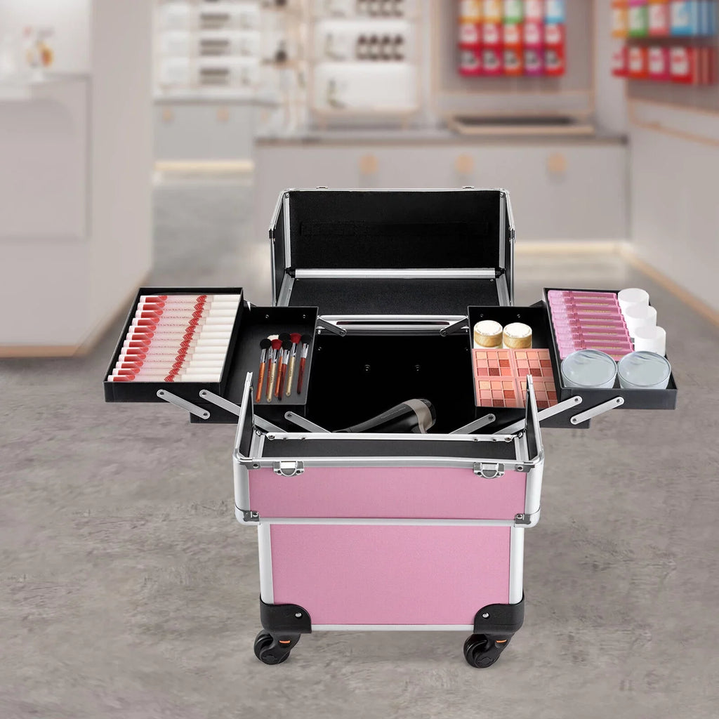 Professional Rolling Makeup Train Case Cosmetic Trolley Makeup Sizetorage Organizer