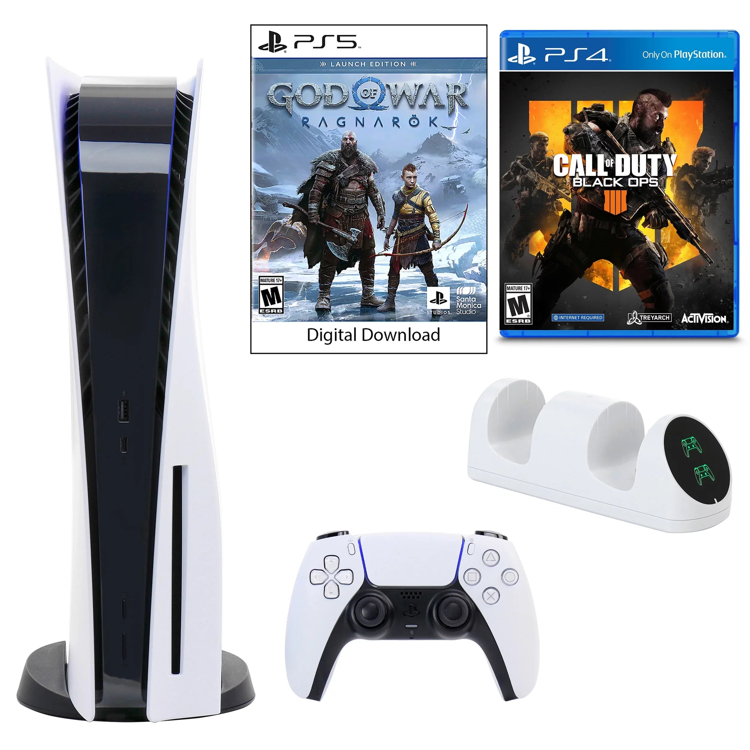 Sizeony PlaySizetation 5 Core Console with God of War: Ragnarok with Dual Charger and Call of Duty Black Ops 4