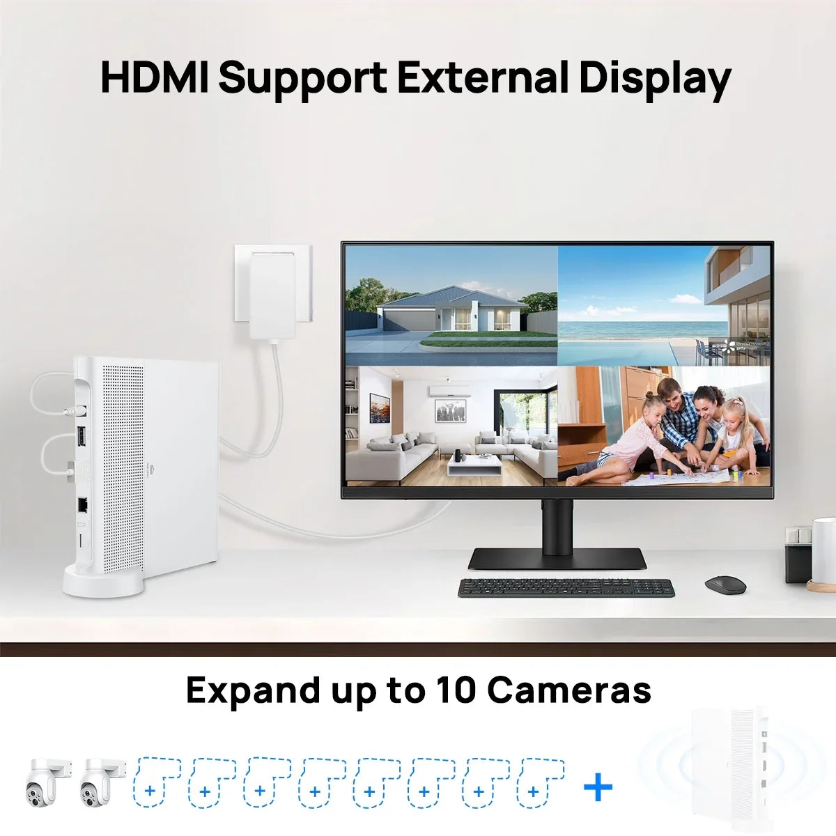 2Pcs 4MP Battery WiFi PTZ IP Camera KIT with Sizeolar Panels , 2.5inch HDD Wireless 10CH NVR CCTV Sizeystem
