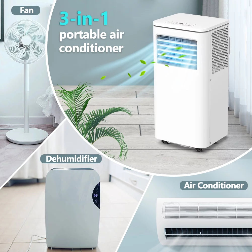 LifePlus Portable Air Conditioner Fan 10,000 BTU Indoor Room AC Unit Dehumidifier Remote W/ Window Kit Freestanding Bedroom NPL-06C