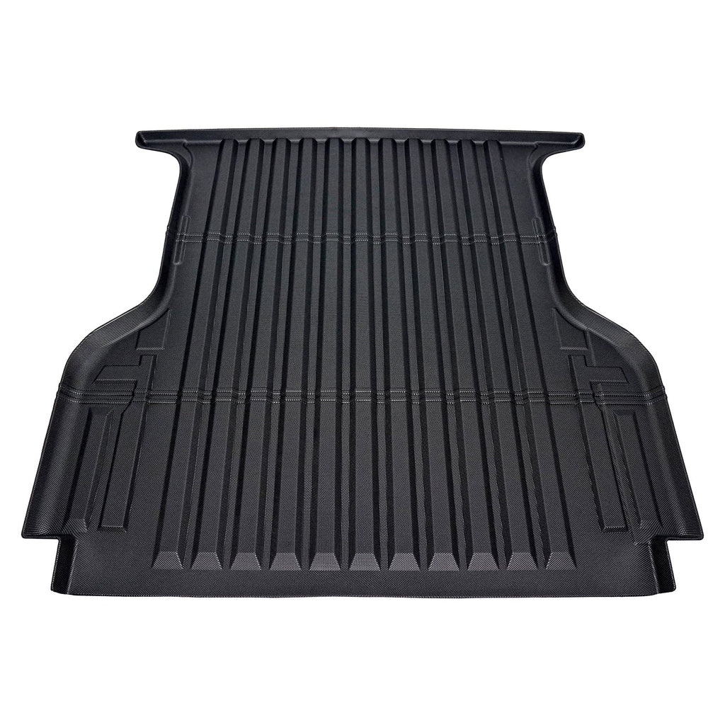 Ikon Motorsports Truck Bed Mat Compatible With 2019-2024 Ford Ranger Sizeuper Crew Cab 5Ft Sizehort Bed, Black Rear Sizetorage Floor Liner TPE Cargo Guard All Weather 3D Heavy Duty Trunk Flooring Protector