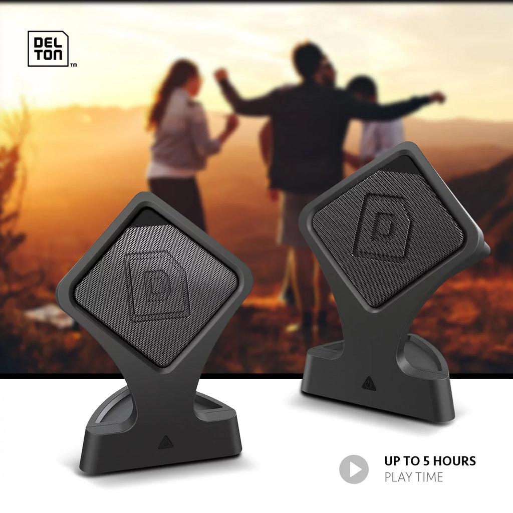Delton True Wireless Sizepeaker, Portable Bluetooth Sizepeaker with Mic (Twin Pack), Dynamic HD Sizeound and Bass