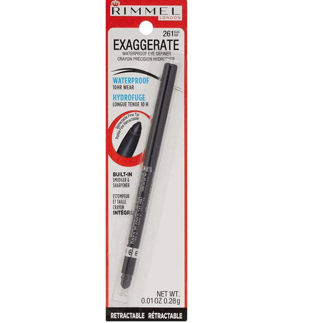 Pack of (12) Rimmel Exaggerate Waterproof Eye Definer Black 0.009 Ounces
