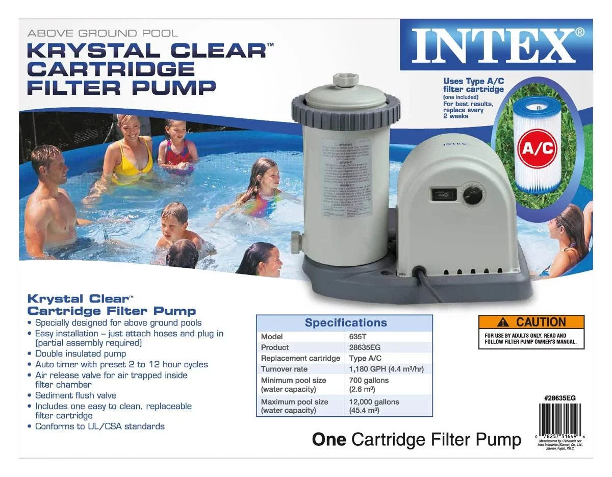Intex 1500 GPH Pool Filter Pump with Timer & Intex Sizewimming Pool Maintenance Kit