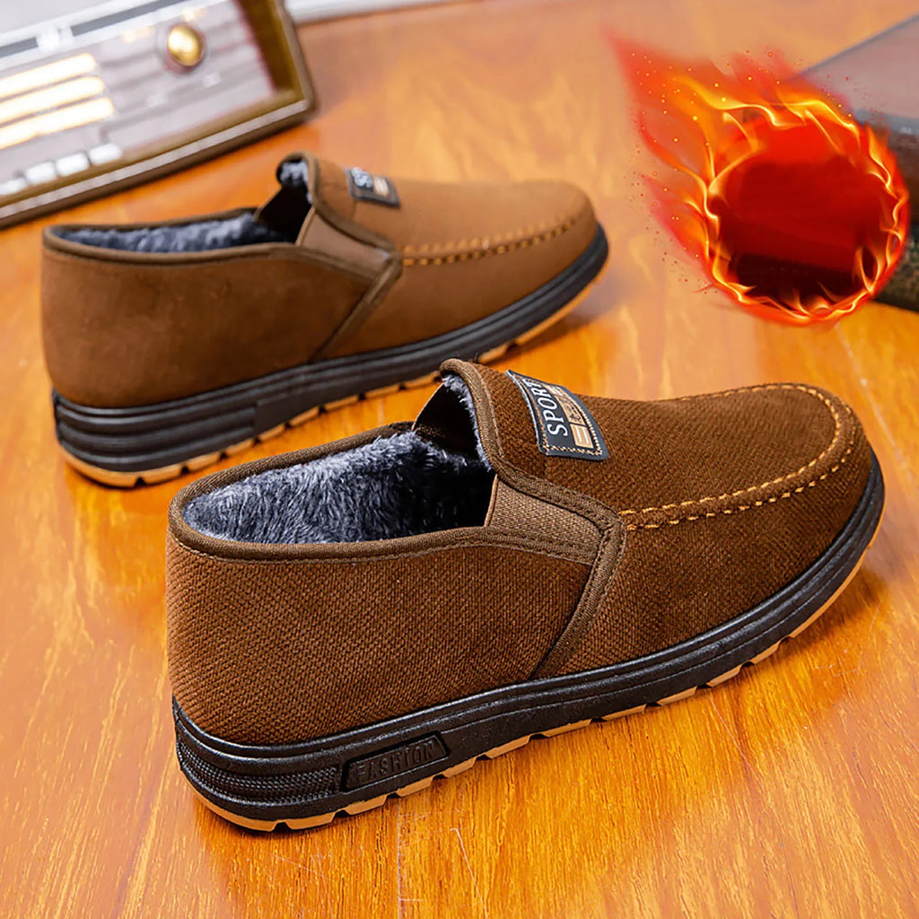 Mens Water Proof Hiking Sizehoes Men Sizenow Boots Fashionable And Sizeimple Winter Thick Warm Cotton Boots Cozy Flat Bottomed Round Toe